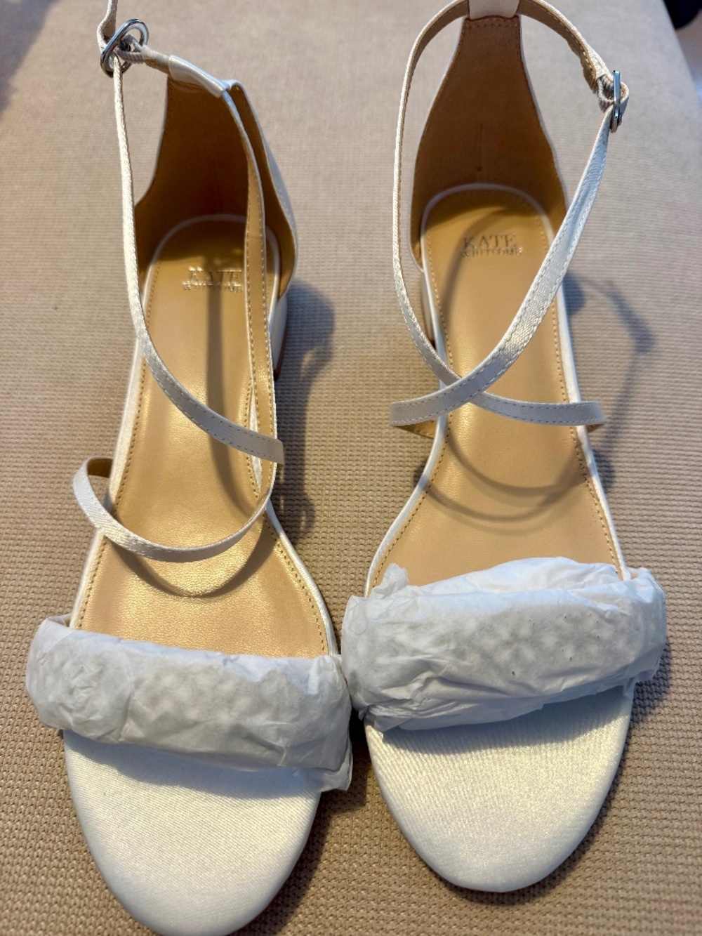 Kate Whitcomb Camila Ivory Sandals Size 10 (Brand New)